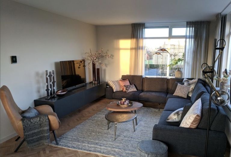Woonkamer met zithoek en vloerkleed, IJsselmuiden